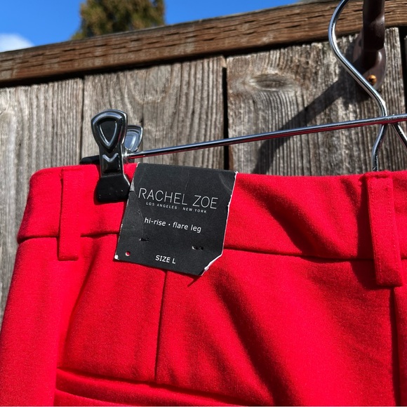 Rachel Zoe red hi-rise flare wide leg pant size large - Picture 12 of 17